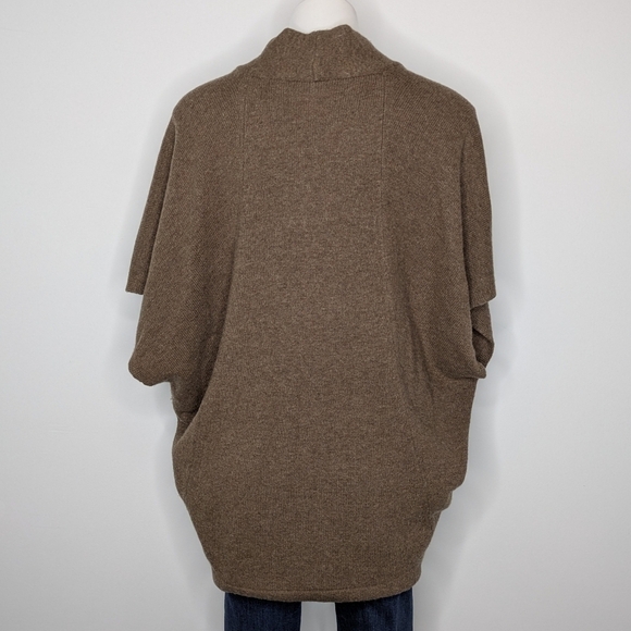 J Jill Pure Jill brown short sleeve v neck wool blend sweater S/M - Picture 7 of 10